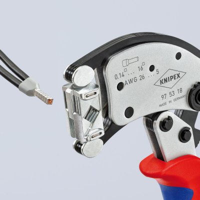 Krimpovacie kliešte pre koncových dutinky Twistor 0,14-16qmm KNIPEX - obrázek