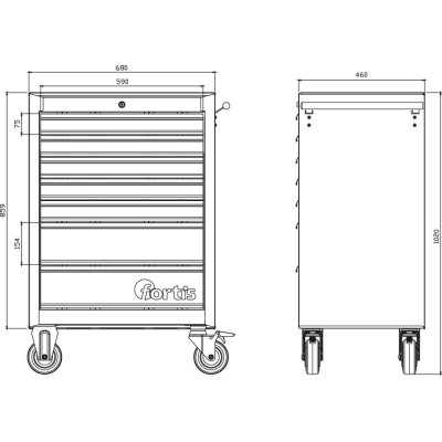 Dielenský vozík 760x460x1000mm FORTIS - obrázek
