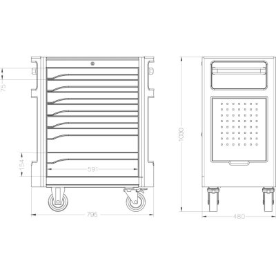 Dielenský vozík 800x490x1030 mm FORMAT  - obrázek