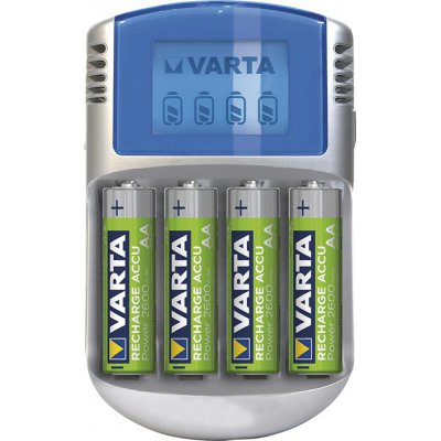 Nabíjačka batérií LCD Charger na 4 aku AA / AAA s 4 Aku AA 2700mAh, adaptér 12V, Kábel USB VARTA