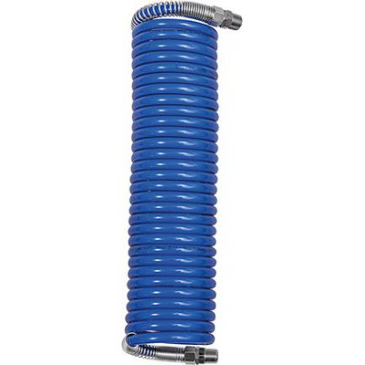 Spirálová hadice a šroubová spojka, ochrana proti zalomení PA modrá vnější závit R1/4" 8x6mm, 5m RIE