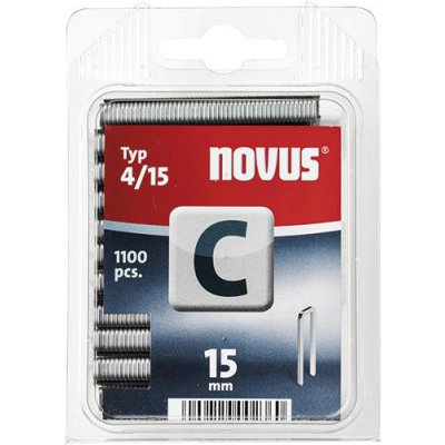 Spona s úzkým dříkem C typ 4/15 mm Novus, balení 1100 ks