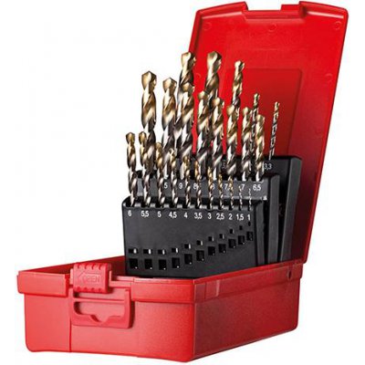 Sada spirálových vrtáků 1-10,5 mm x0,5+KL A002 v boxu 118G, typ N 4xD 24 ks Tin Tip A095200 Dormer