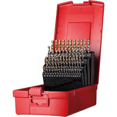 Sada spirálových vrtáků 1-6 mm x0,1 in A002 v boxu 118G, typ N 4xD 51 ks Tin Tip A095202 Dormer