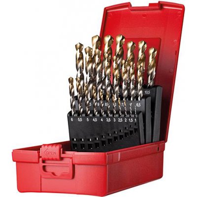 Sada spirálových vrtáků 1-13 mm x0,5 in A002 v boxu 118G, typ N 4xD 25 ks Tin Tip A095204 Dormer
