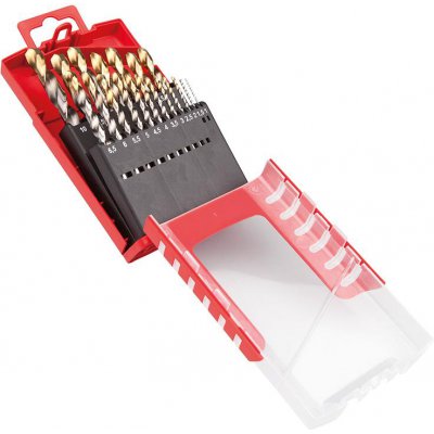 Sada spirálových vrtáků 1-10 mm x0,5 A002 v boxu 118G, typ N 4xD 19 ks Tin Tip A087201 Dormer