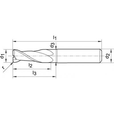 Toroidní fréza tvrdokov 8/2,0 mm Z2 střední HA TA-C FORMAT GT - obrázek