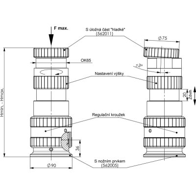Oporný prvok 6425A – 230 mm AMF  - obrázek