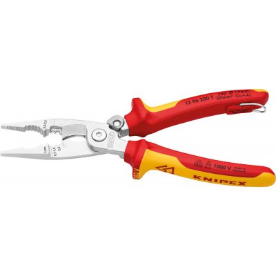 Instalační kleště pro elektrikáře VDE TT 200 mm s vícesložkovými rukojeťmi Knipex - obrázek