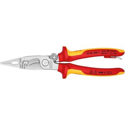 Instalační kleště pro elektrikáře VDE TT 200 mm s vícesložkovými rukojeťmi Knipex - obrázek