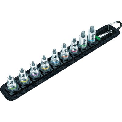Sada šroubovákových hlavic s přidržovací funkcí 3/8", T10-50 9 ks, Wera
