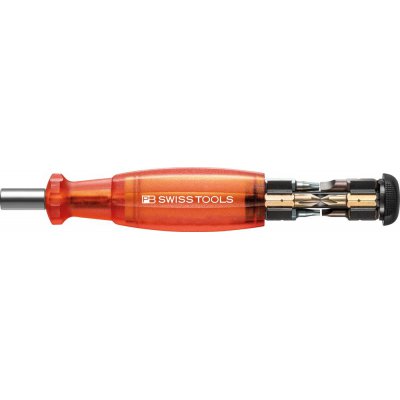 Držák bitů se zásobníkem červený 8 ks sada, plochý, PH, TX PB Swiss Tools