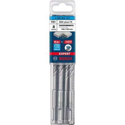 Příklepový vrták EXPERT 8 x 100 x 165 mm balení 10 ks SDS plus-7X Bosch