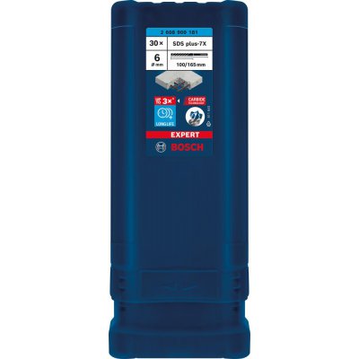 Příklepový vrták EXPERT 6 x 100 x 165 mm balení 30 ks SDS plus-7X Bosch