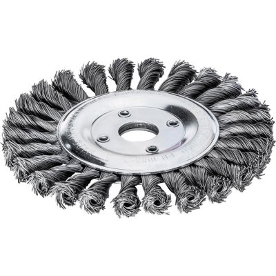 Kulatý kartáč z ocelového drátu 115x12 mm, splétaný 0,5 mm Lessmann