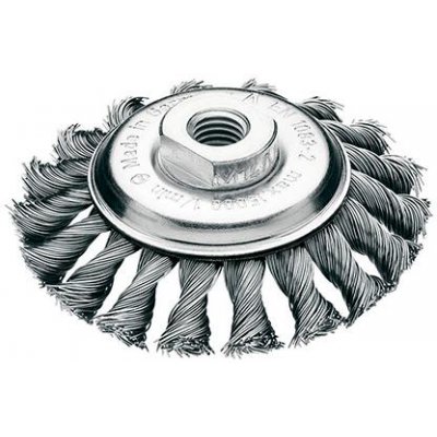 Miskový kartáč ocelový drát 100 x 12 mm spletený 0,5 mm Lessmann