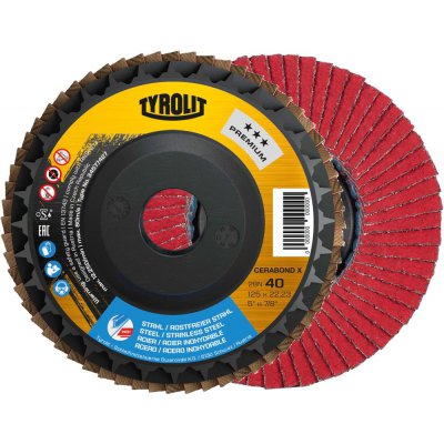 Lamelový brusný kotouč CERABOND X 125 mm CA-40 vlnitý Tyrolit