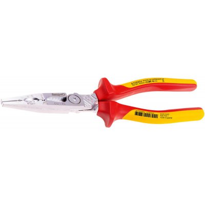 Elektroinstalační kleště VDE 180 mm 6v1 elektro leštěná, s 2-složkovovou rukojetí FORMAT