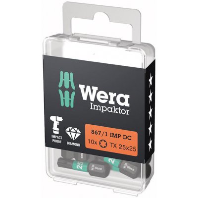 Bit Impaktor 1/4" DIN 3126 C6,3 T25 x 25 mm balení 10 ks Wera