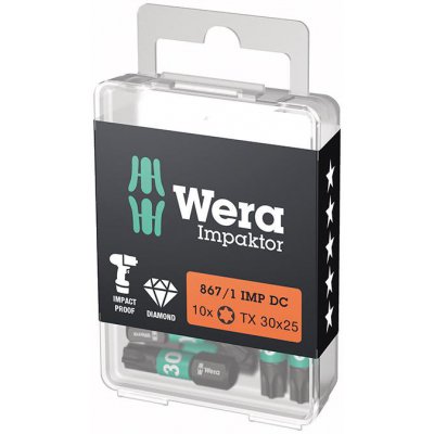 Bit Impaktor 1/4" DIN 3126 C6,3 T30 x 25 mm balení 10 ks Wera