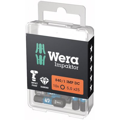 Bit Impaktor 1/4" DIN 3126 C6,3 vnitřní šestihran 5 x 25 mm balení 10 ks Wera
