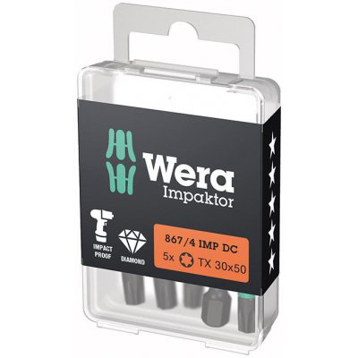 Bit Impaktor 1/4" DIN 3126 E6,3 T30 x 50 mm balení 5 ks Wera