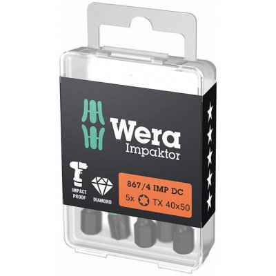 Bit Impaktor 1/4" DIN 3126 E6,3 T40 x 50 mm balení 5 ks Wera