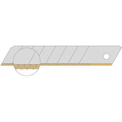 Odlamovací čepel s vlnitým výbrusem TiN 18 mm, balení 10 ks LUTZ BLADES