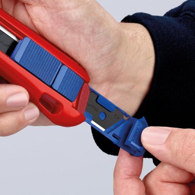 Nůž Cutter, ulamovací, hliník, tlakový odlitek 18 mm se 3 čepelemi KNIPEX - obrázek