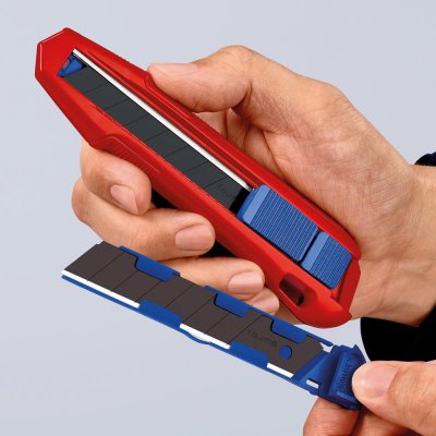 Nůž Cutter, ulamovací, hliník, tlakový odlitek 18 mm se 3 čepelemi KNIPEX - obrázek