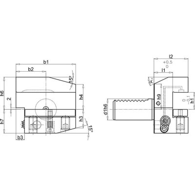 VDI držiak DIN69880 B4A-50x25x44 - obrázek