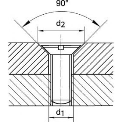 Krátky stupňovitý vrták HSS Priechodné otvor 90 ° M6 FORMAT - obrázek
