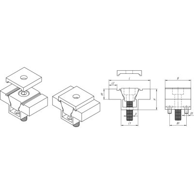 Dvojitý klinový upínač s tvarovým stykom 6,68 kN blokovacia doska - obrázek