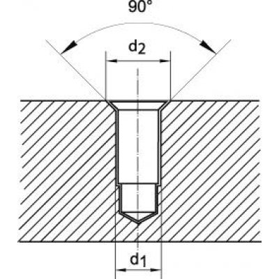 Krátky stupňovitý vrták HSS Otvor na závity 90 ° M3 FORMAT - obrázek