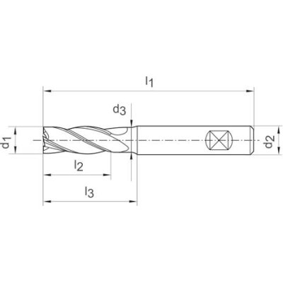 High-Feed fréza VHM 1,5mmZ4 vnútorné chladenie Perrox typ H továrenská norma dlhá G-Mold 65 HF - obrázek