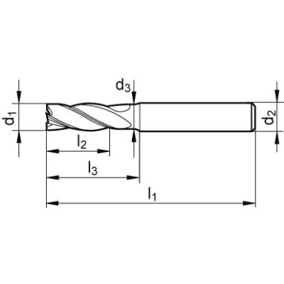 Fréza so stopkou VHM 4,0mm Z6 ER0,5mm Signum typ H továrenská norma krátka G-Mold 65 FR - obrázek