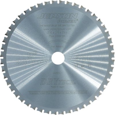 Pilový kotouč z tvrdokovu Drytech D=230 x 25,4 x 2,0 mm 48Z na ocel a Inox Jepson