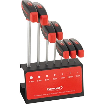 Súprava skrutkovačov s T rukoväťou Súprava 7-dielny 2 - 8 mm v stojane FORMAT