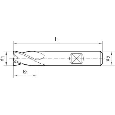 Fréza so stopkou VHM krátka DIN6527 TiAlN Z4 stopka HB 16mm FORMAT - obrázek