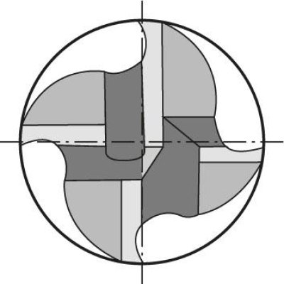 Hrubovacia fréza VHM typ HR 10,0mm dlhá Z4 TiAlN HB 25 stupňov továrenská norma FORMAT - obrázek