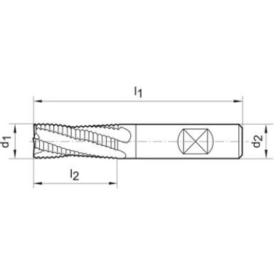Hrubovacia fréza VHM typ NR 6,0mm dlhá Z3 TiAlN HB30 stupňov továrenská norma FORMAT - obrázek