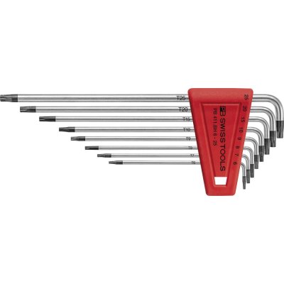 Súprava zahnutých skrutkovačov v plastovom držiaku 8-dielna T6-T25 otvor PB Swiss Tools