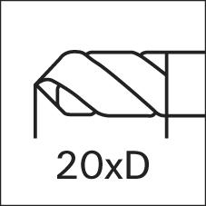 Delový vrták tvrdokov typ EB50 20xD 9mm GÜHRING - obrázek