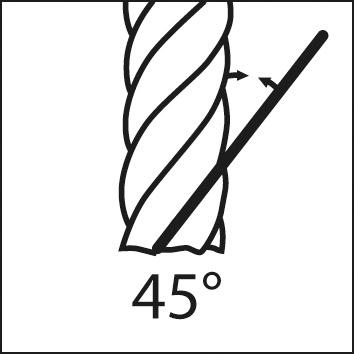 Stopková fréza dlhá 57 tvrdokov AlTiN+ Z6 45 ° stopka HB 6,0 mm FORTIS - obrázek